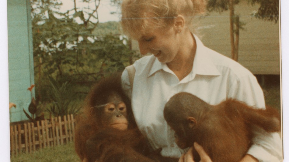 Dr. Lisa Jones Engel with apes