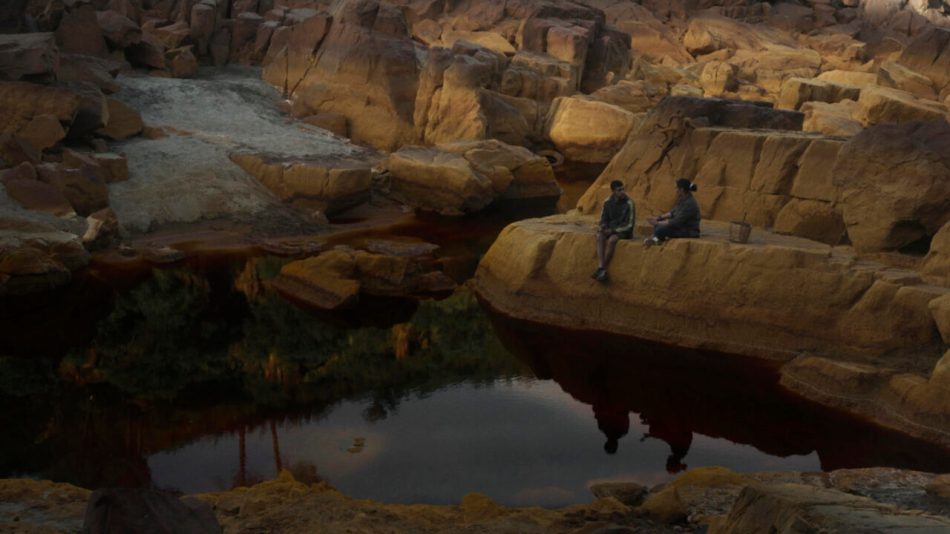 Andalusian locals by a lake