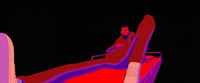 Cartoon scene of director