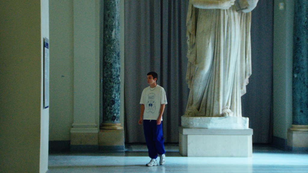 James in museum hall