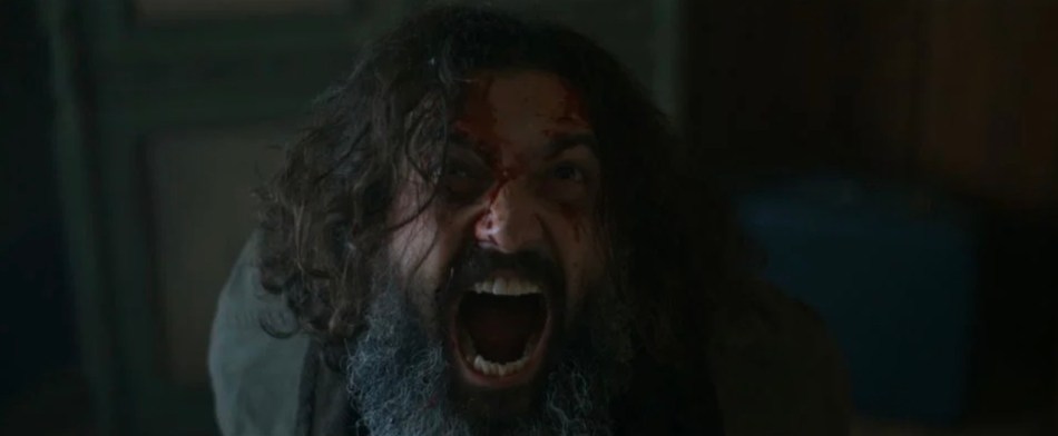 Vampiric man shouting