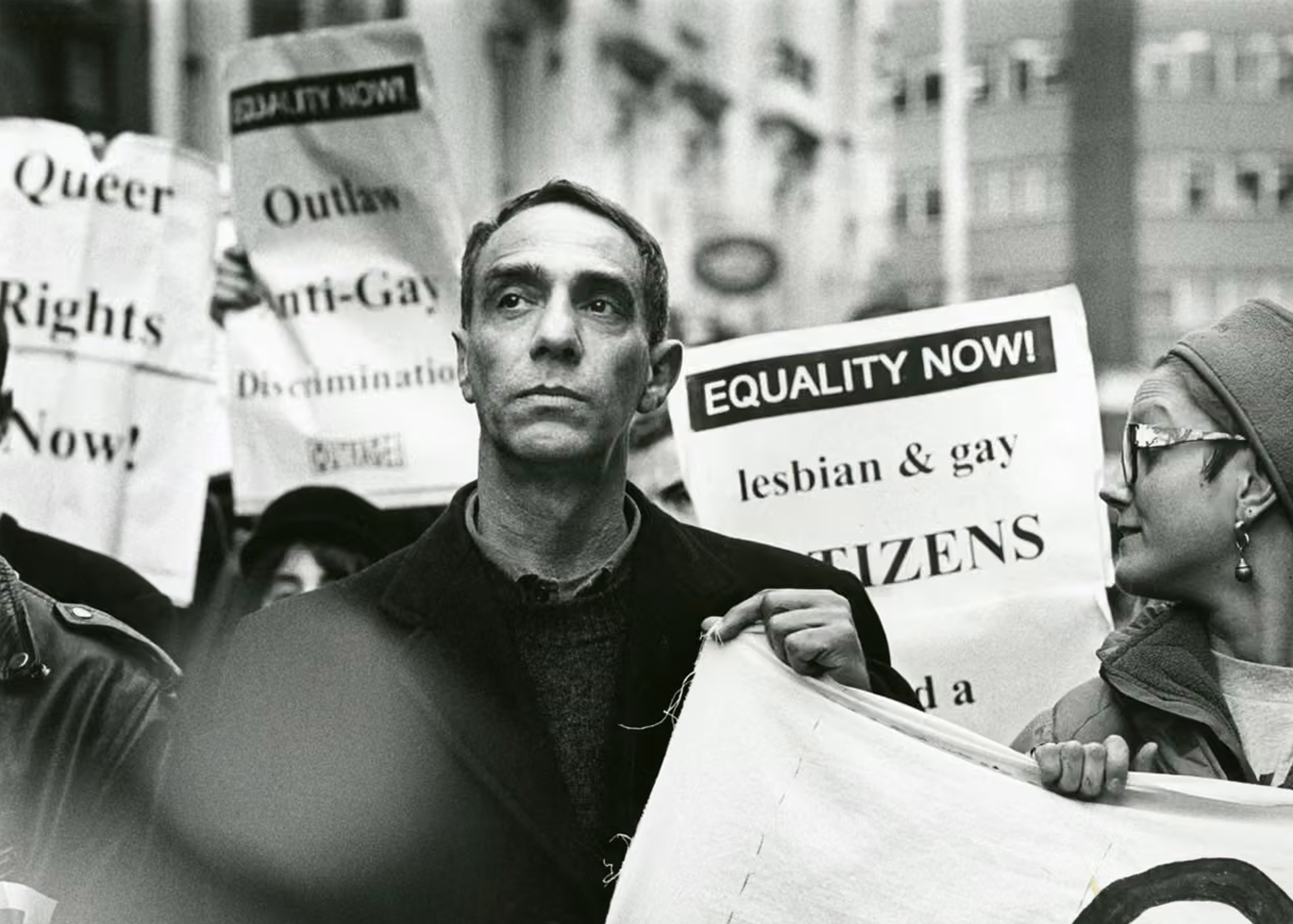 Derek Jarman at a public protest