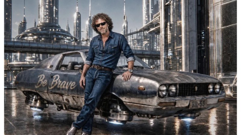 AI image of Renzo Rosso in futuristic setting
