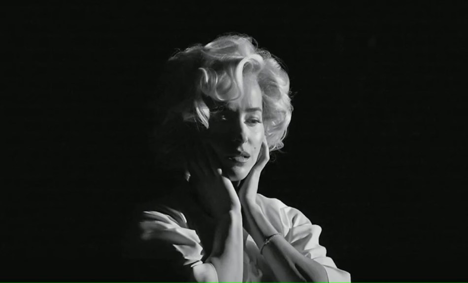 B&W image of Dakota Johnson As Marilyn Monroe